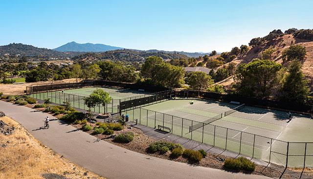 Aerial view of McInnis tennis courts